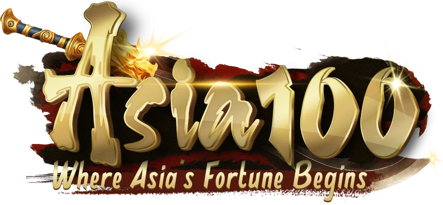 Logo resmi ASIA100 crimson-gold — platform gaming premium asia100mobile.com Indonesia