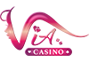 VIA logo — official ASIA100 gold-red lion live casino vendor